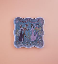 Vintage Birger Kaipiainen Ceramic Hanging Platter with Decoration, Finland, 1944