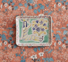 Vintage Birger Kaipiainen Ceramic Hanging Platter with Decoration, Finland, 1944