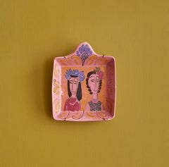 Vintage Birger Kaipiainen Ceramic Hanging Platter with Decoration, Finland, 1940s