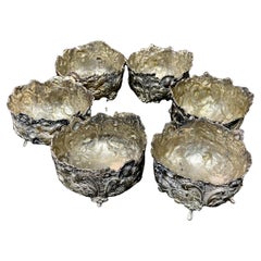 Vintage Birks Silver Open Salt Cellars, Set of Six