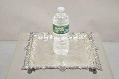 Vintage Birmingham Victorian Style Silver Plated Ornate Square Platter Tray