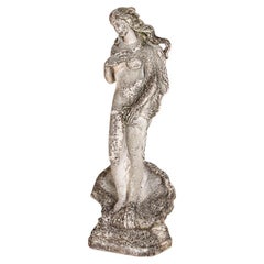 Antique Birth of Venus Cement Garden Statue from France
