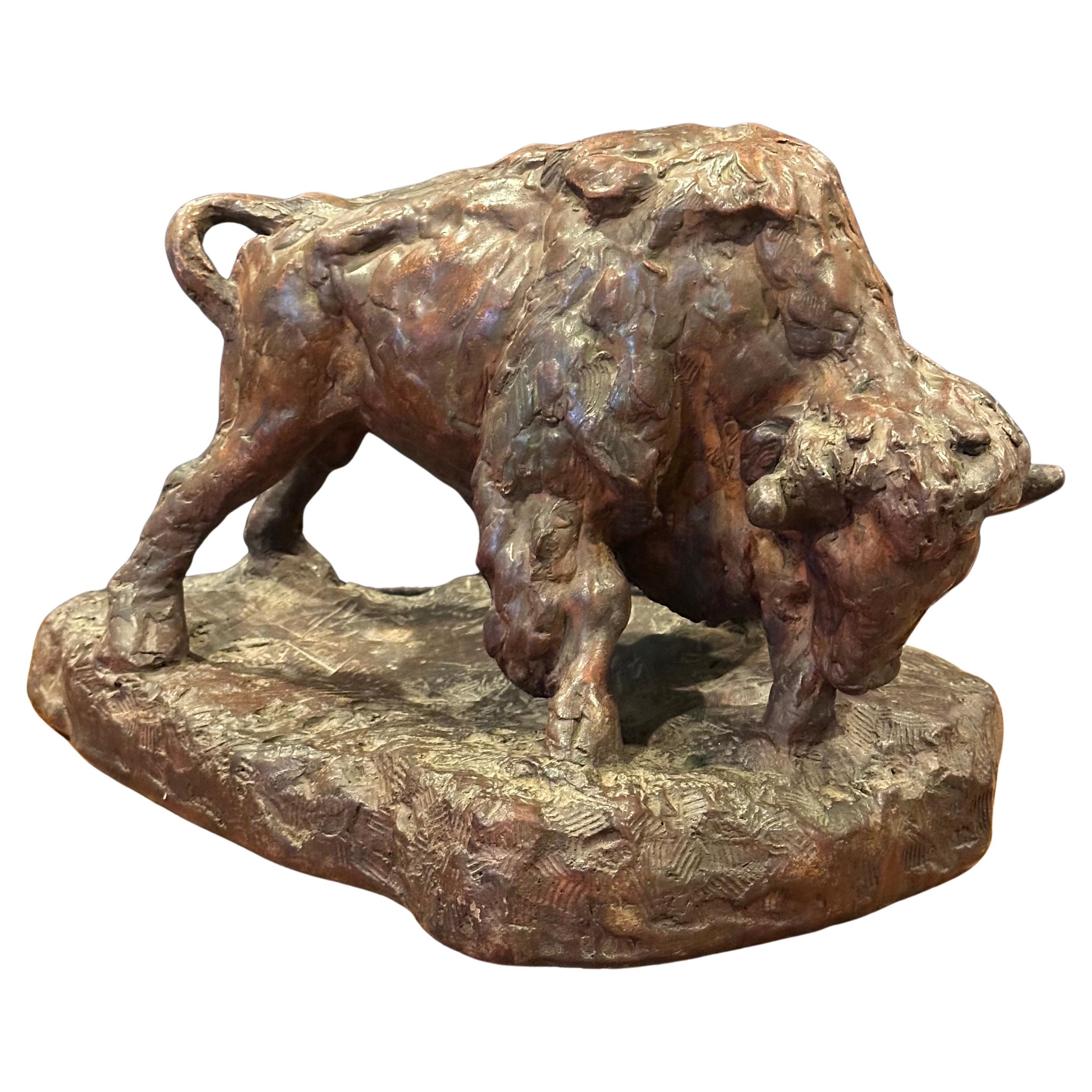 Bisonte Vintage /  Escultura de búfalo al estilo de Attila Tivadar en venta 8