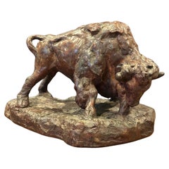 Vintage By /  Scultura di bufalo nello stile di Attila Tivadar