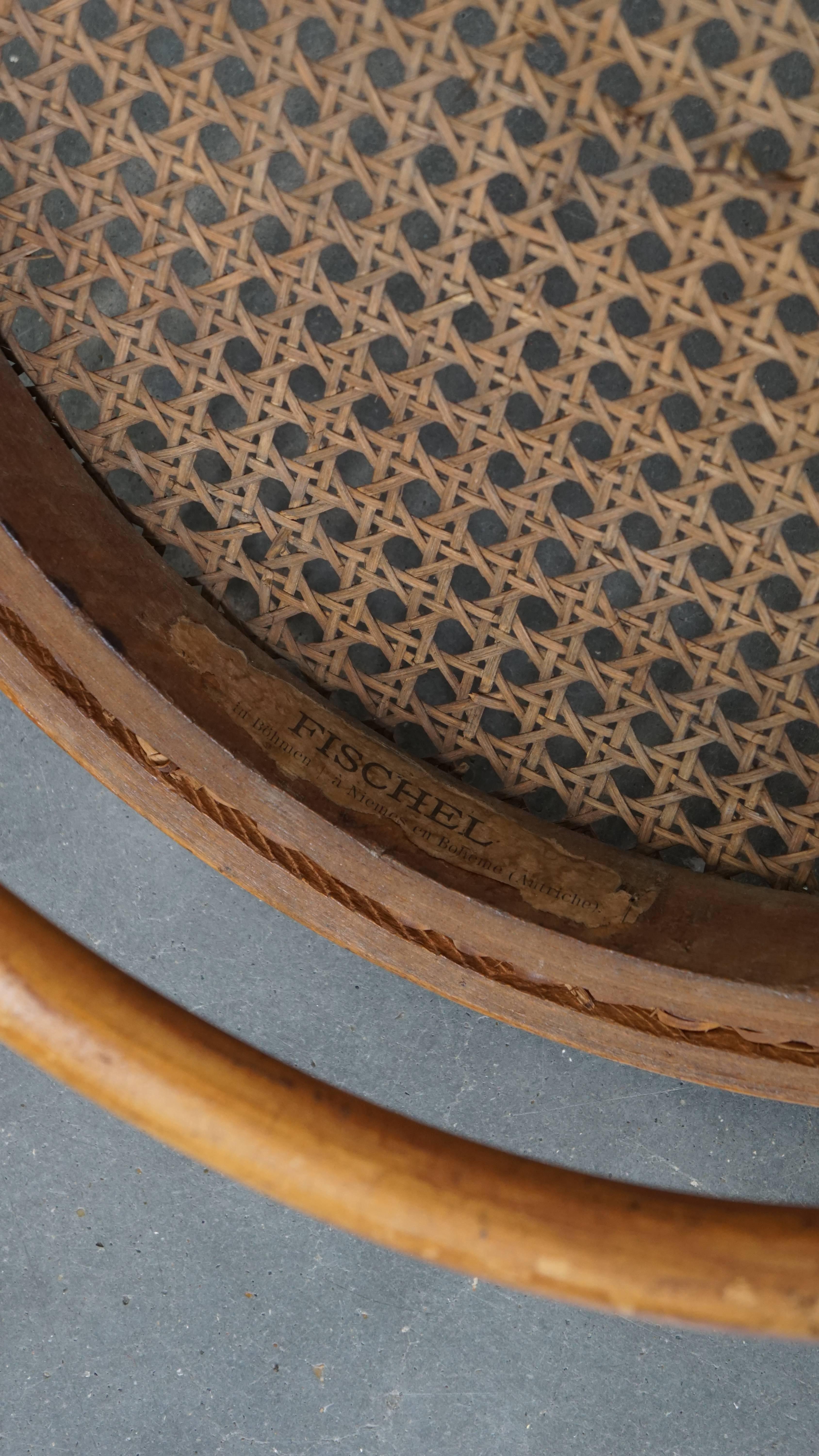 Vintage Bistro Chair with Woven Seat For Sale 4