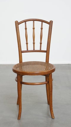 Vintage Bistro Chair with Woven Seat