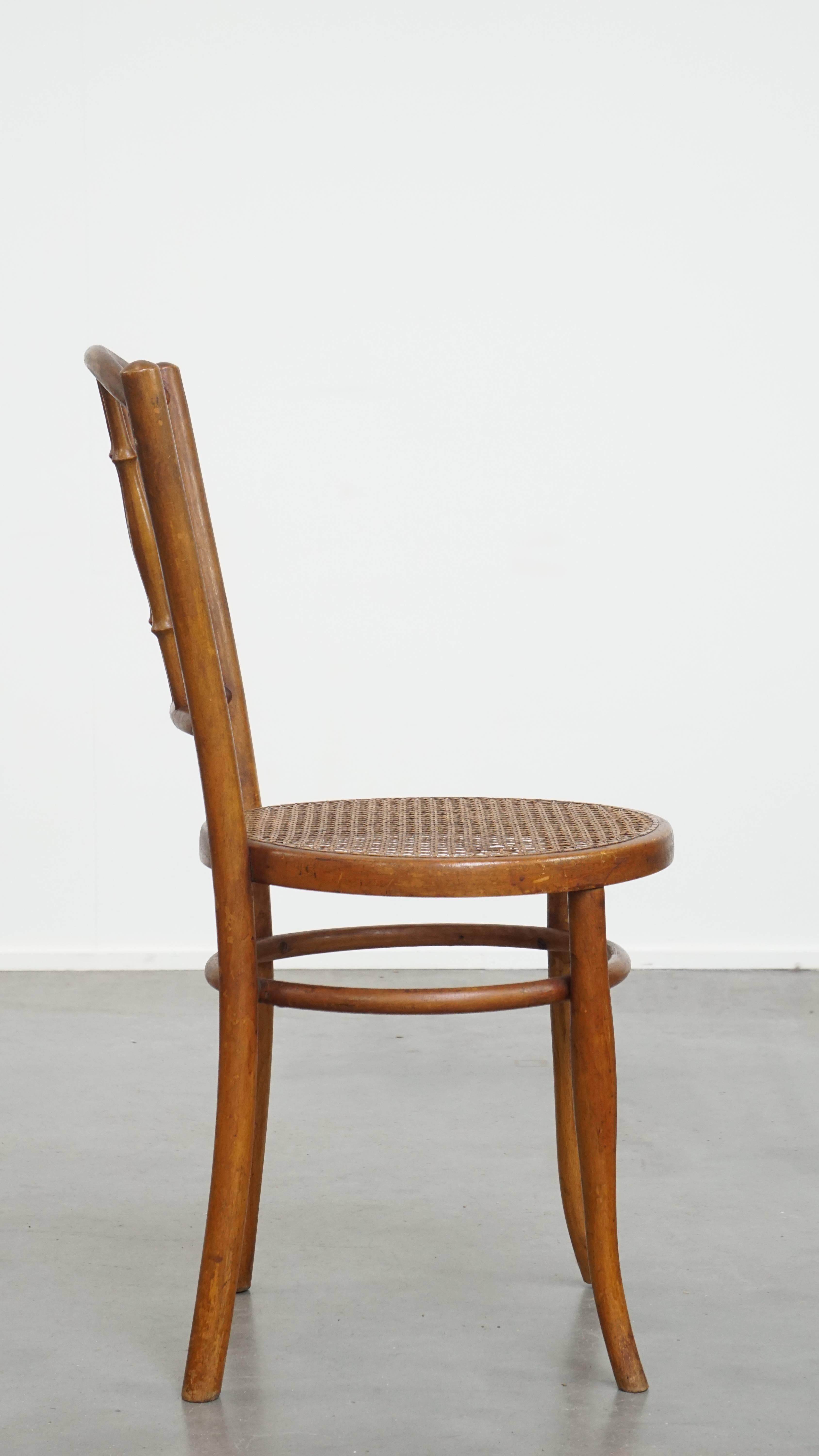 Classical Roman Vintage Bistro Chair with Woven Seat For Sale