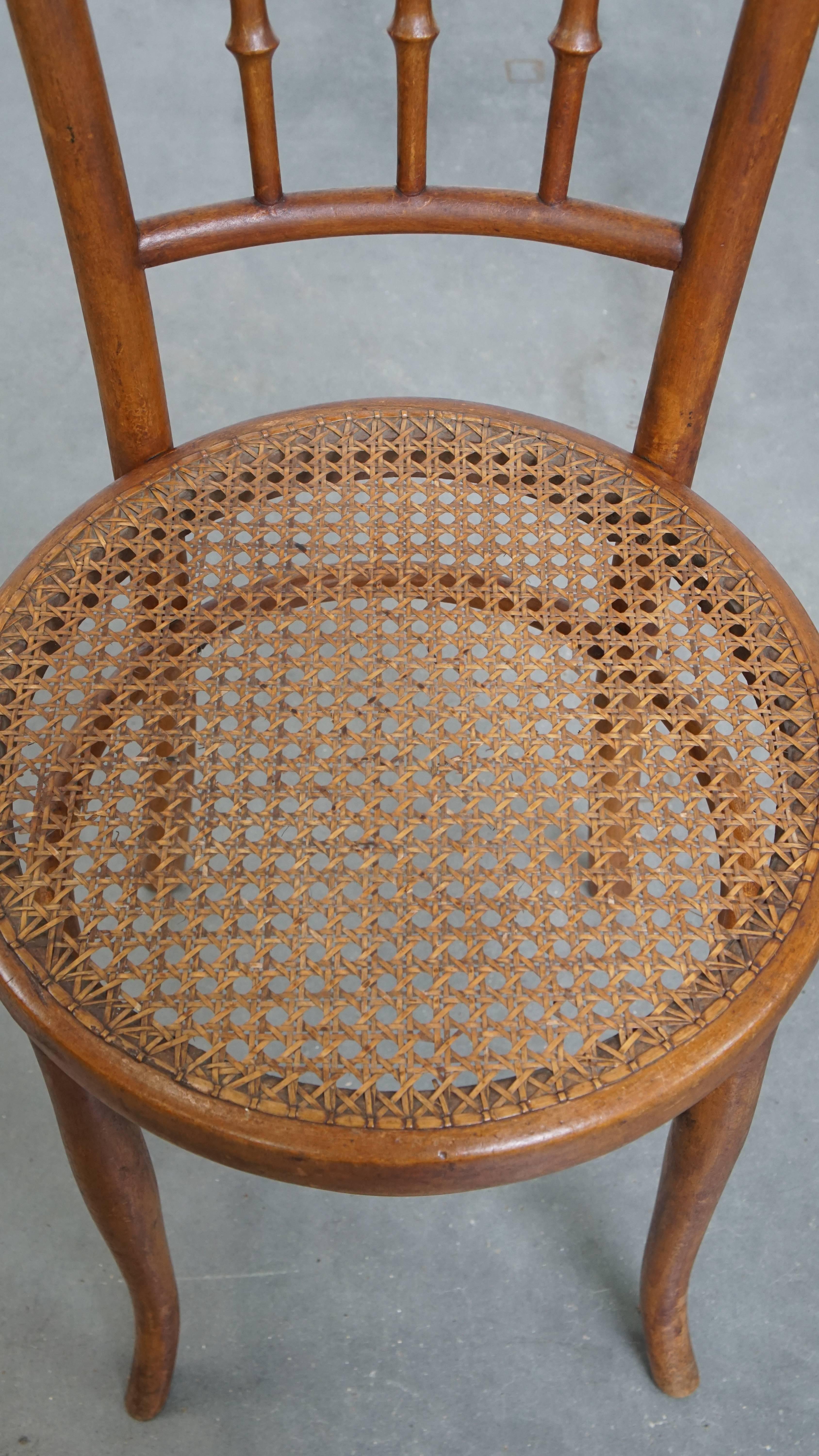 20th Century Vintage Bistro Chair with Woven Seat For Sale