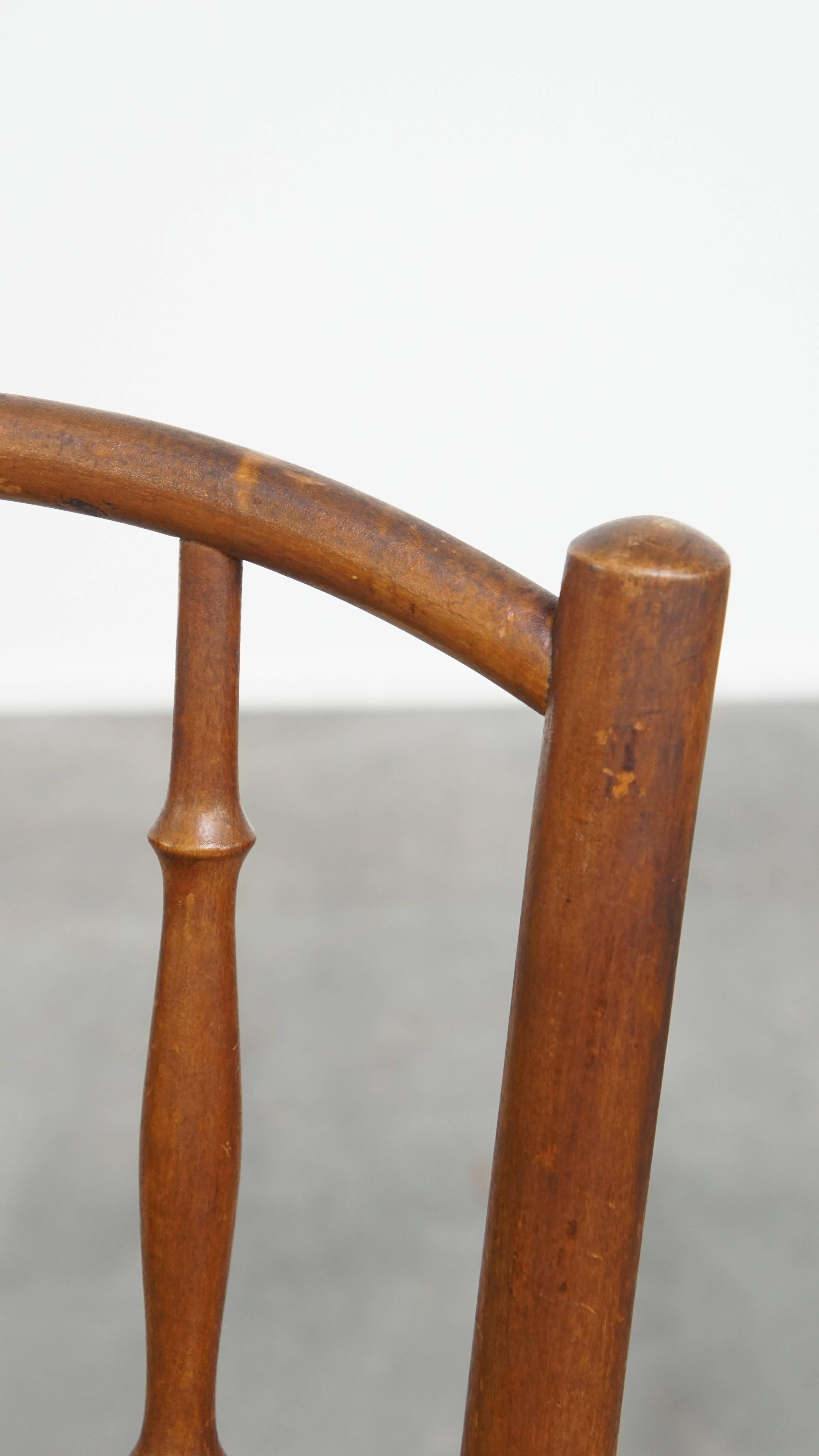 Vintage Bistro Chair with Woven Seat For Sale 1