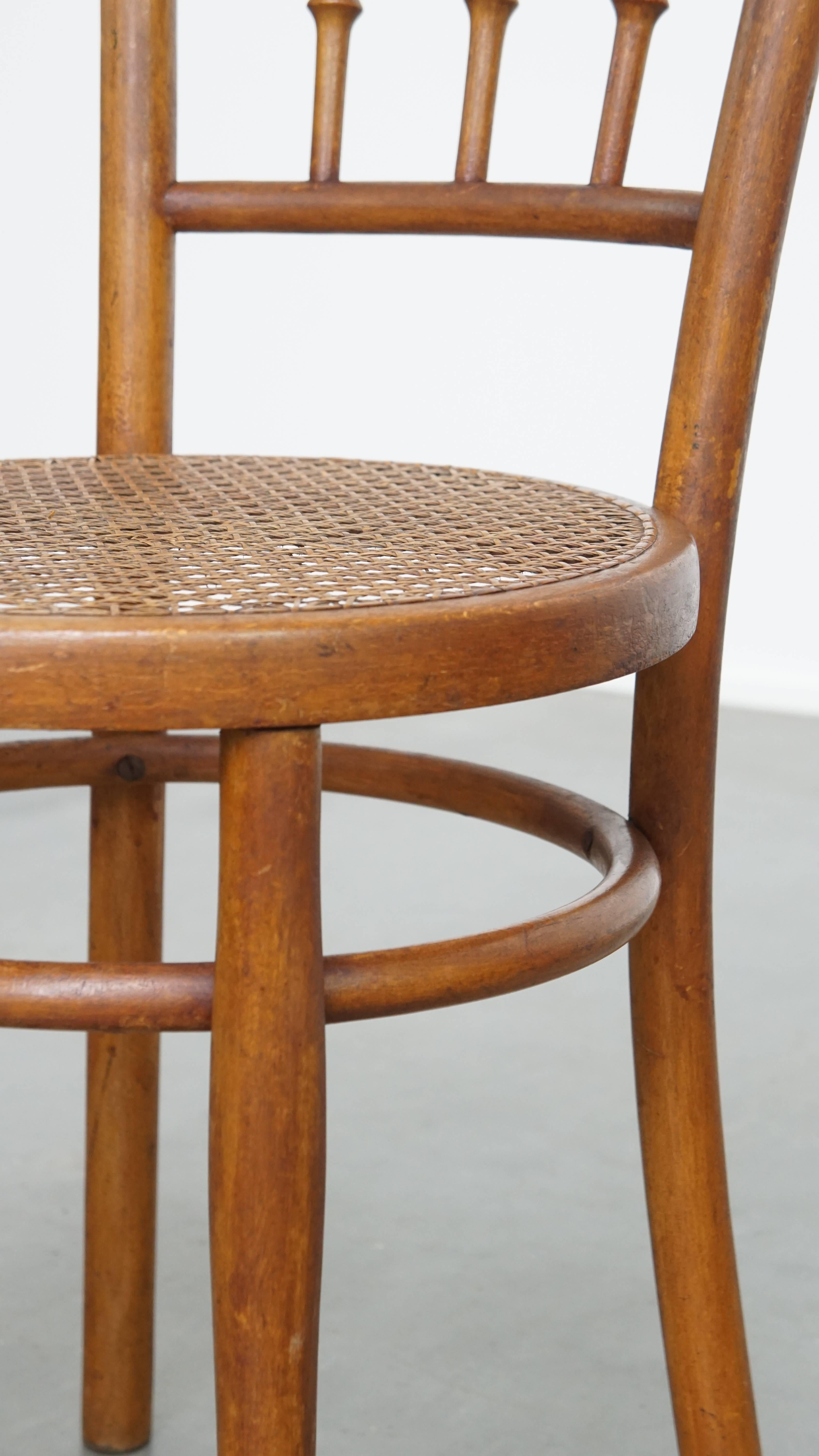 Vintage Bistro Chair with Woven Seat For Sale 2