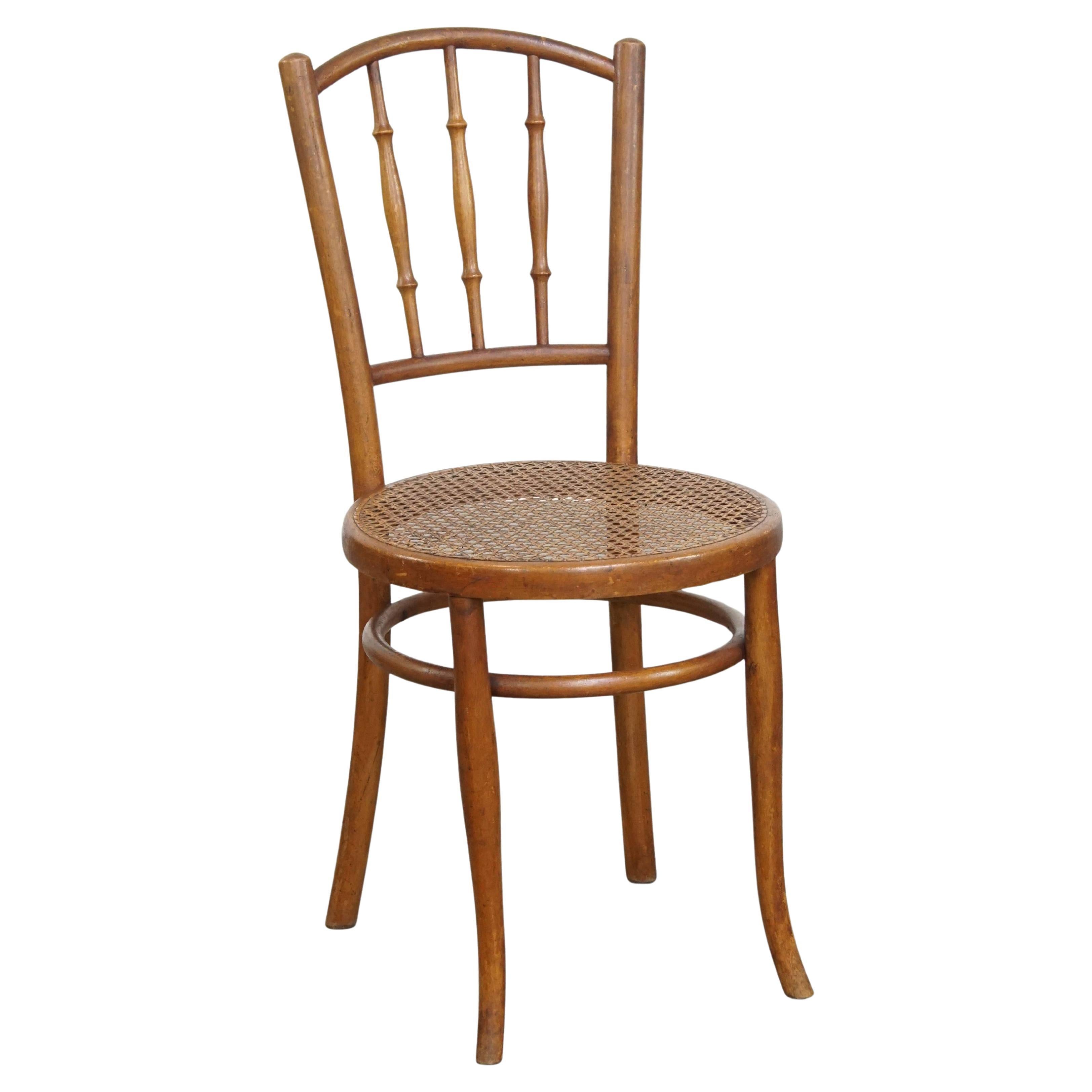 Vintage Bistro Chair with Woven Seat