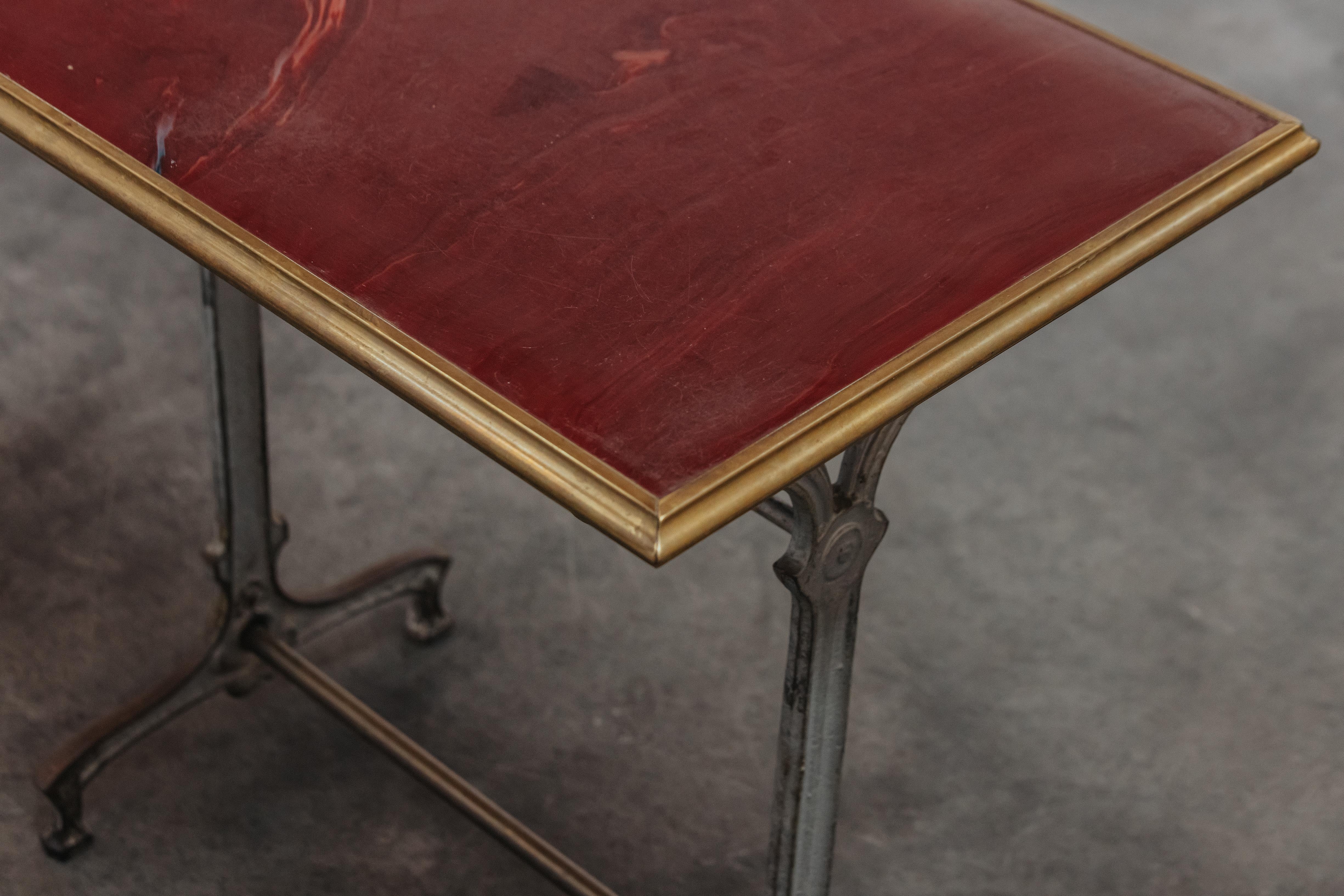 Metal Vintage Bistro Table From France, Circa 1950 For Sale