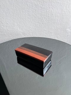 Seltene Bitossi Keramik-Box, Orange & Brown , Made in Italy 1970er Jahre