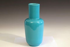 Vintage Bitossi Flavia Pottery Vase Londi Italian Turquoise Monochrome 10"