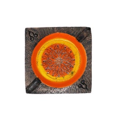 Bitossi Orangefarbener Aschenbecher aus Keramik