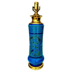 Lampada da tavolo vintage Bitossi Rimini Blue Mid Century Modern Pottery Raymor