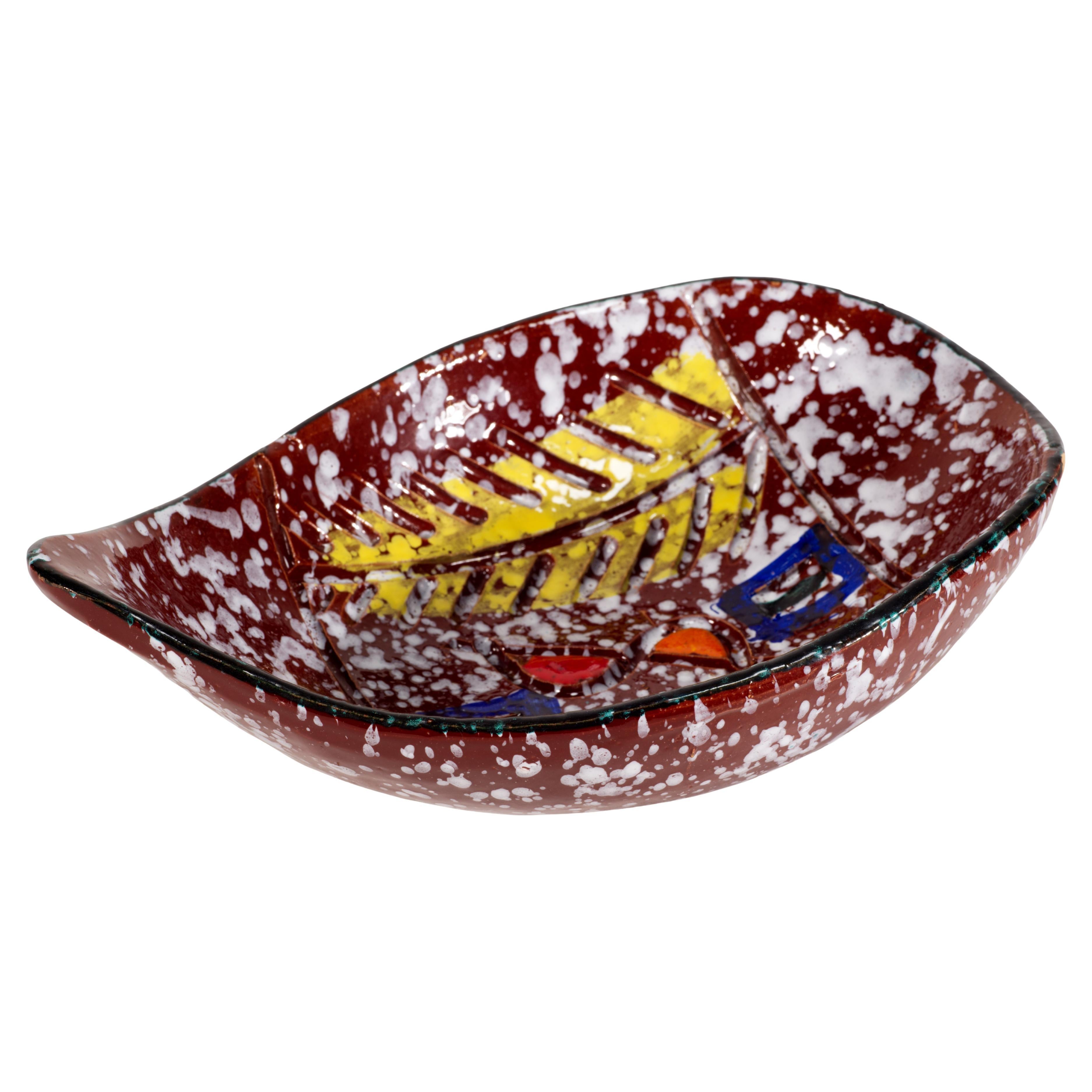 Vintage Bitossi Sgraffito Majolika Oval Schale Catch All, Vintage
