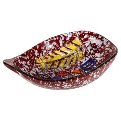 Vintage Bitossi Sgraffito Majolica Oval Bowl Catch All