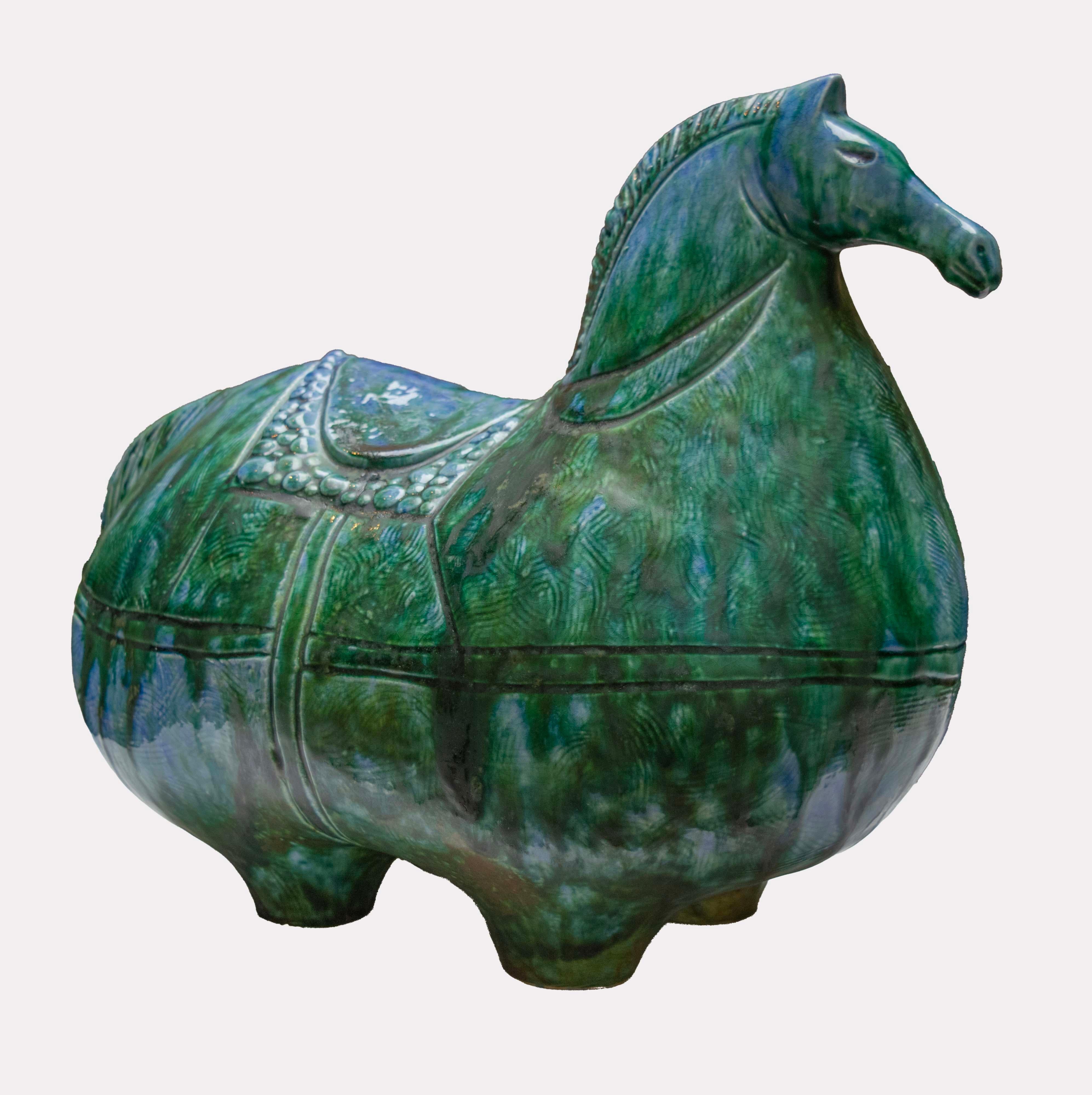 Mid-Century Modern Vintage Bitossi-Style Ceramic Horse