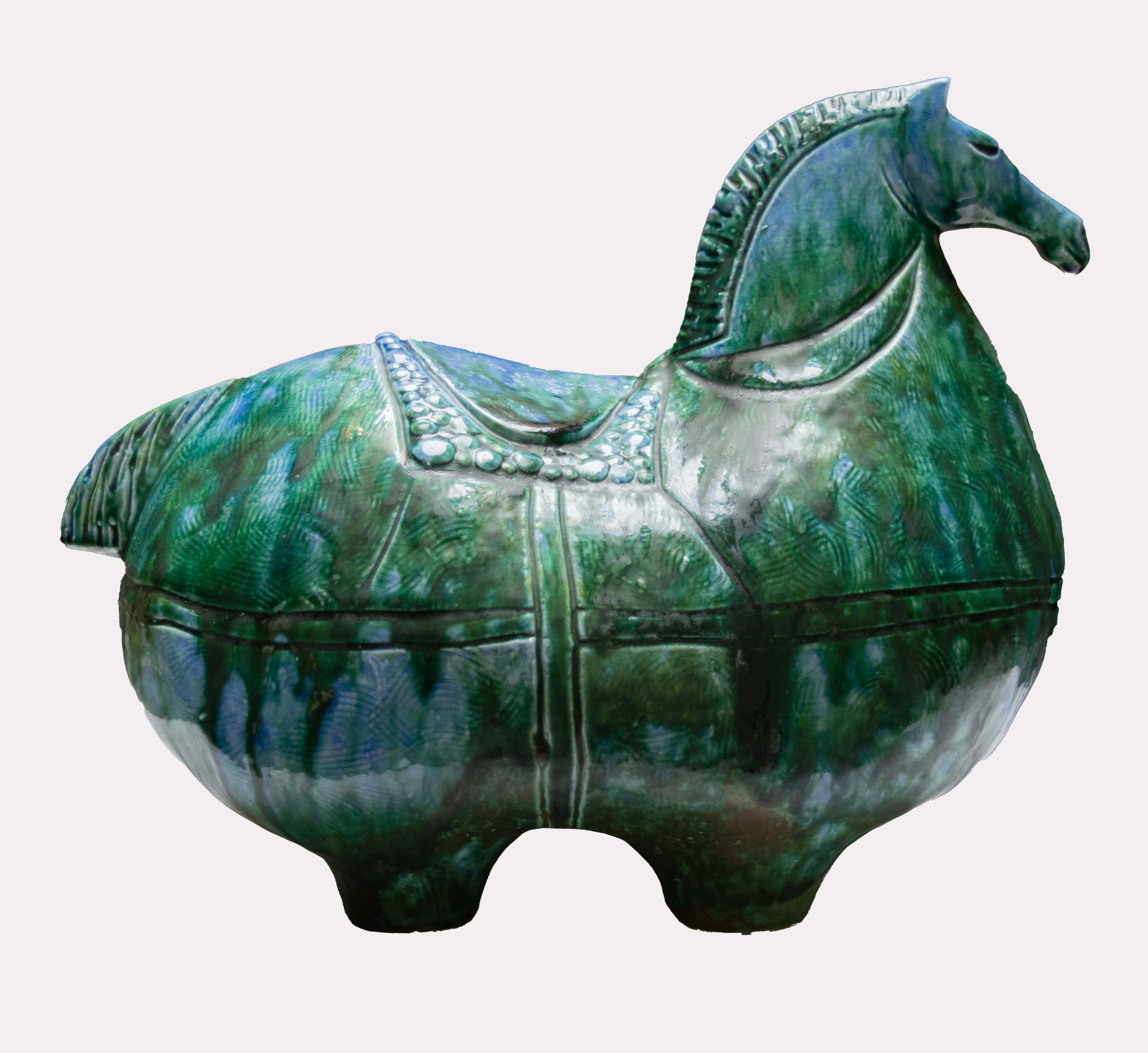 Vintage Bitossi-Style Ceramic Horse In Good Condition In Houston, TX