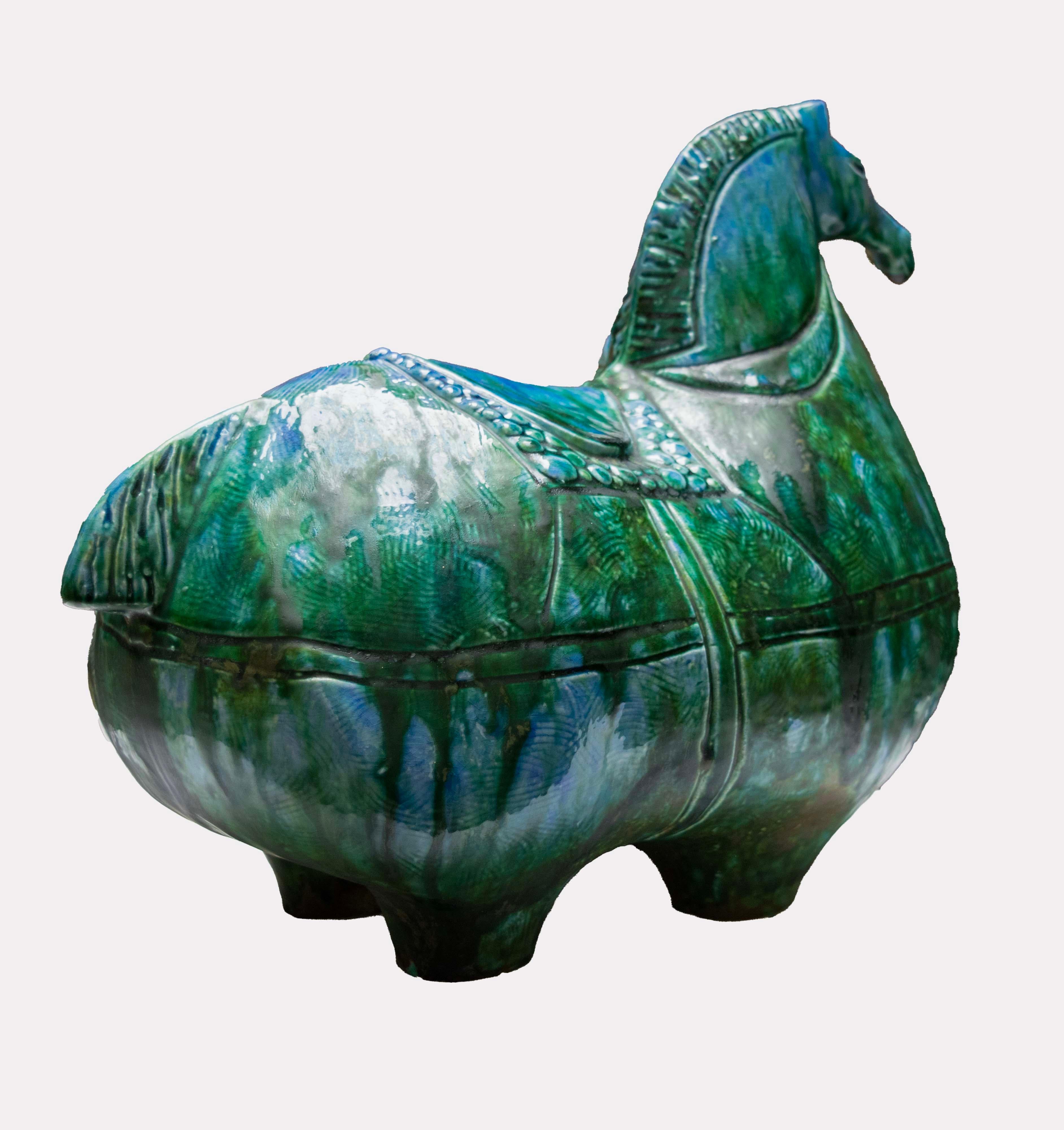 Late 20th Century Vintage Bitossi-Style Ceramic Horse