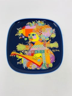 Piatto decorativo d'epoca di Bjorn Wiindblad 1001 Nights Lute Player