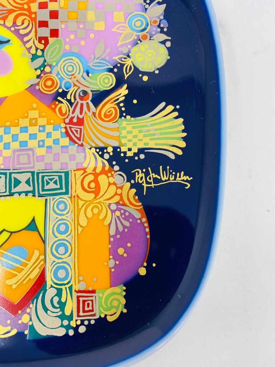 Hand-Crafted Vintage Bjorn Wiindblad Decorative Plate 1001 Nights Lute Player Plate For Sale