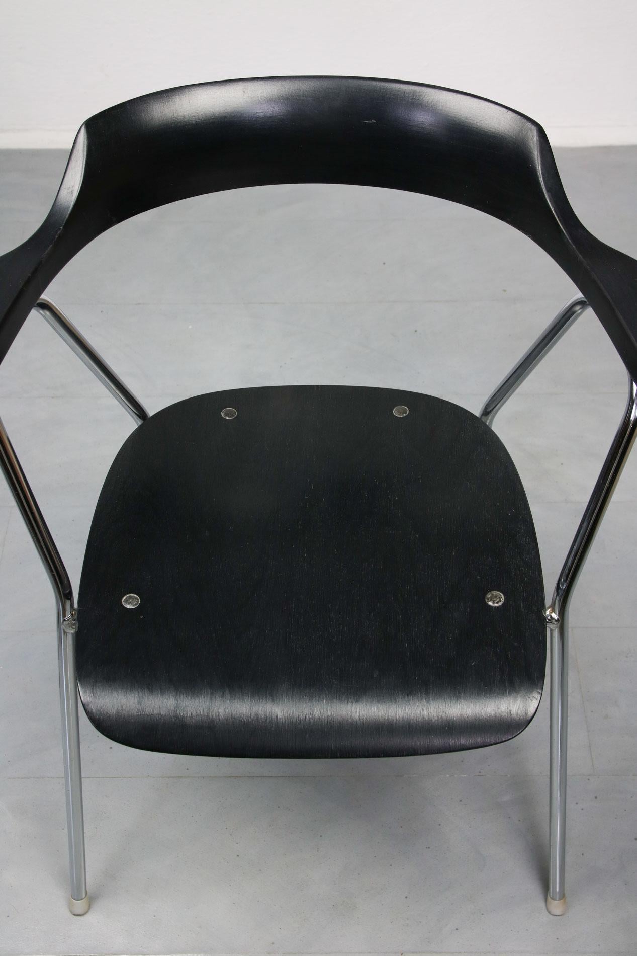 Vintage Black 4455 Dining Chairs by Niko Kralj, Set of 2 For Sale 4