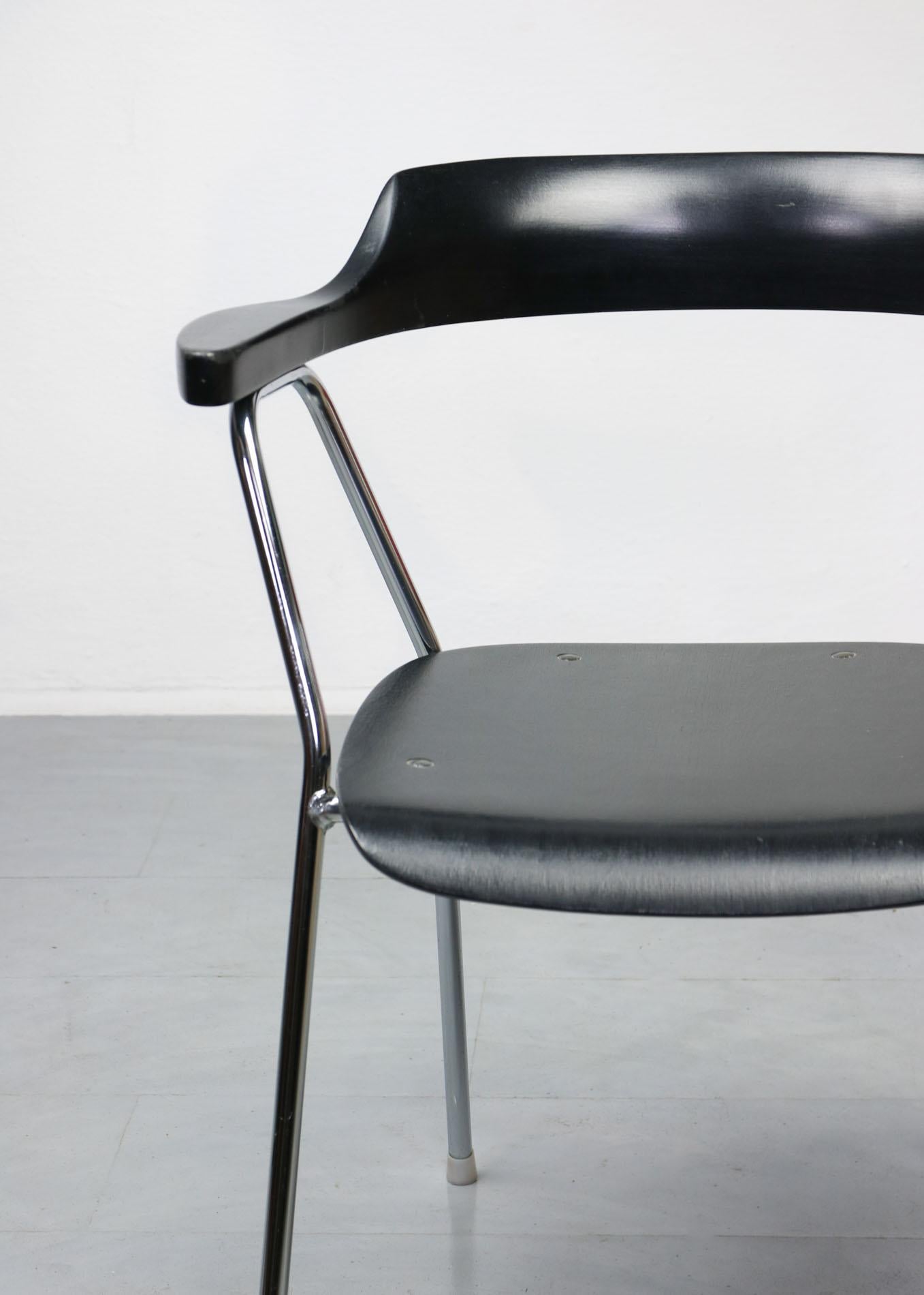 Late 20th Century Vintage Black 4455 Dining Chairs by Niko Kralj, Set of 2 For Sale