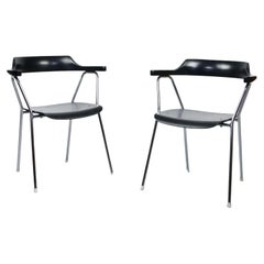 Chaises de salle à manger noires vintage 4455 de Niko Kralj, lot de 2