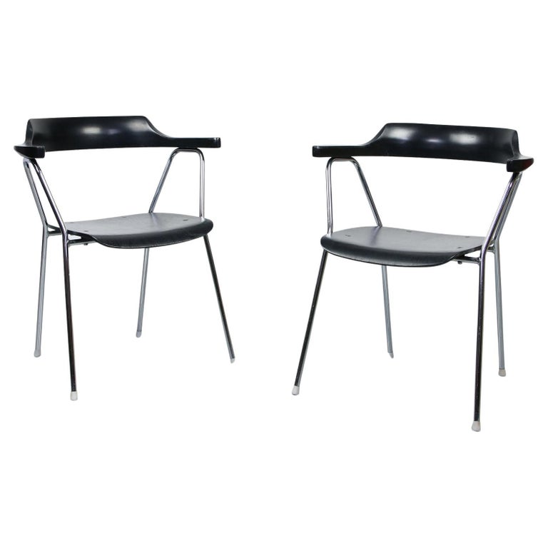 Vintage Black 4455 Dining Chairs by Niko Kralj, Set of 2 For Sale at 1stDibs