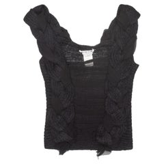 Vintage Black Adam Jones Mohair Braided Knit Tank Top Size US M