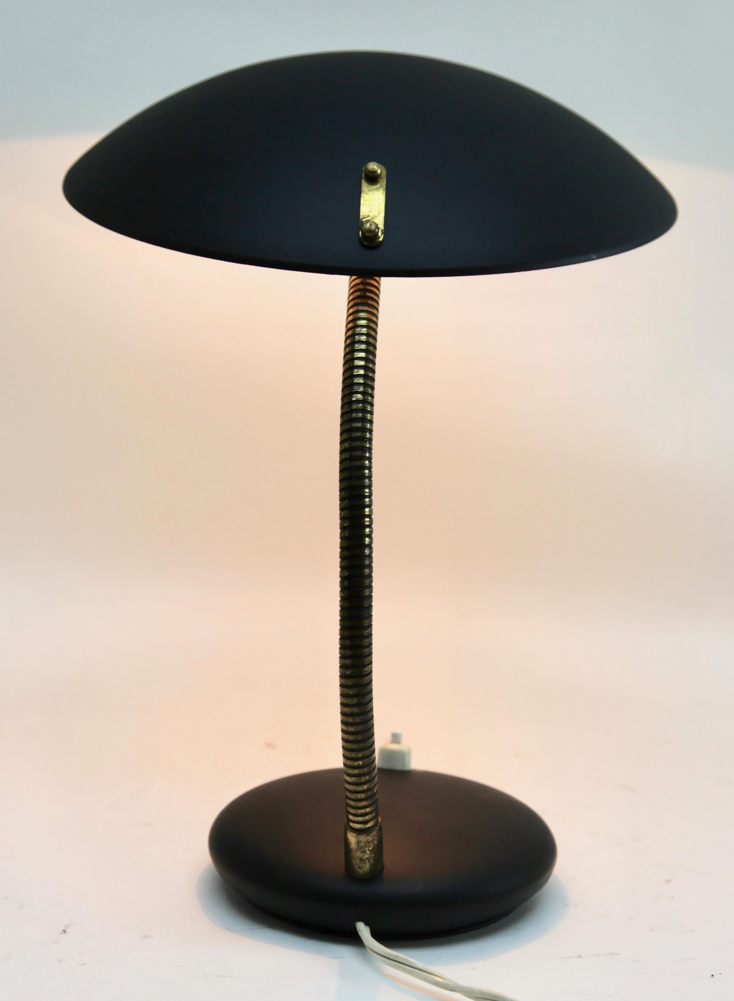 Mid-Century Modern Vintage Black Adjustable Desk/Side Table Lamp by Philips Louis Kalff, 1970s