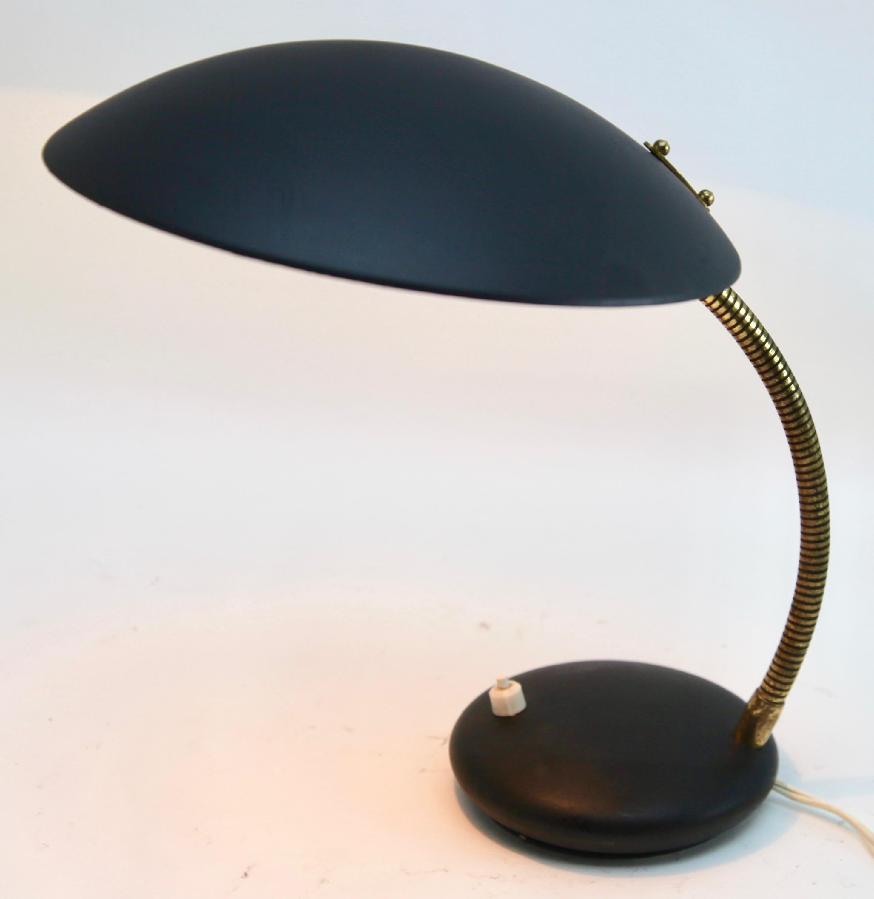 Machine-Made Vintage Black Adjustable Desk/Side Table Lamp by Philips Louis Kalff, 1970s