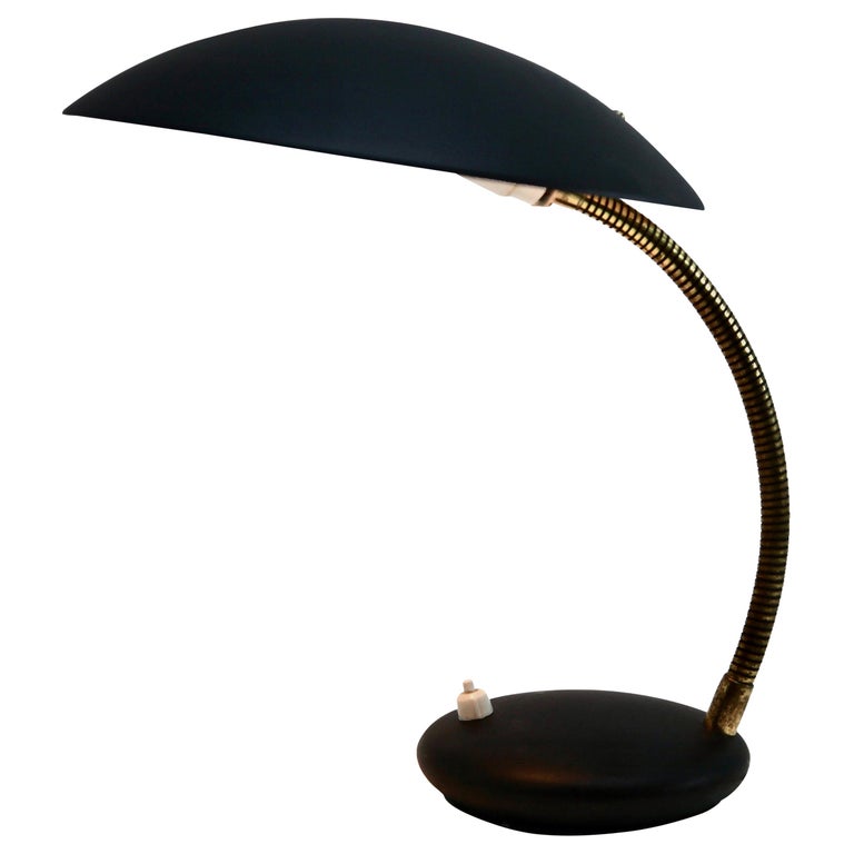 Vintage Black Adjustable Desk/Side Table Lamp by Philips Louis Kalff