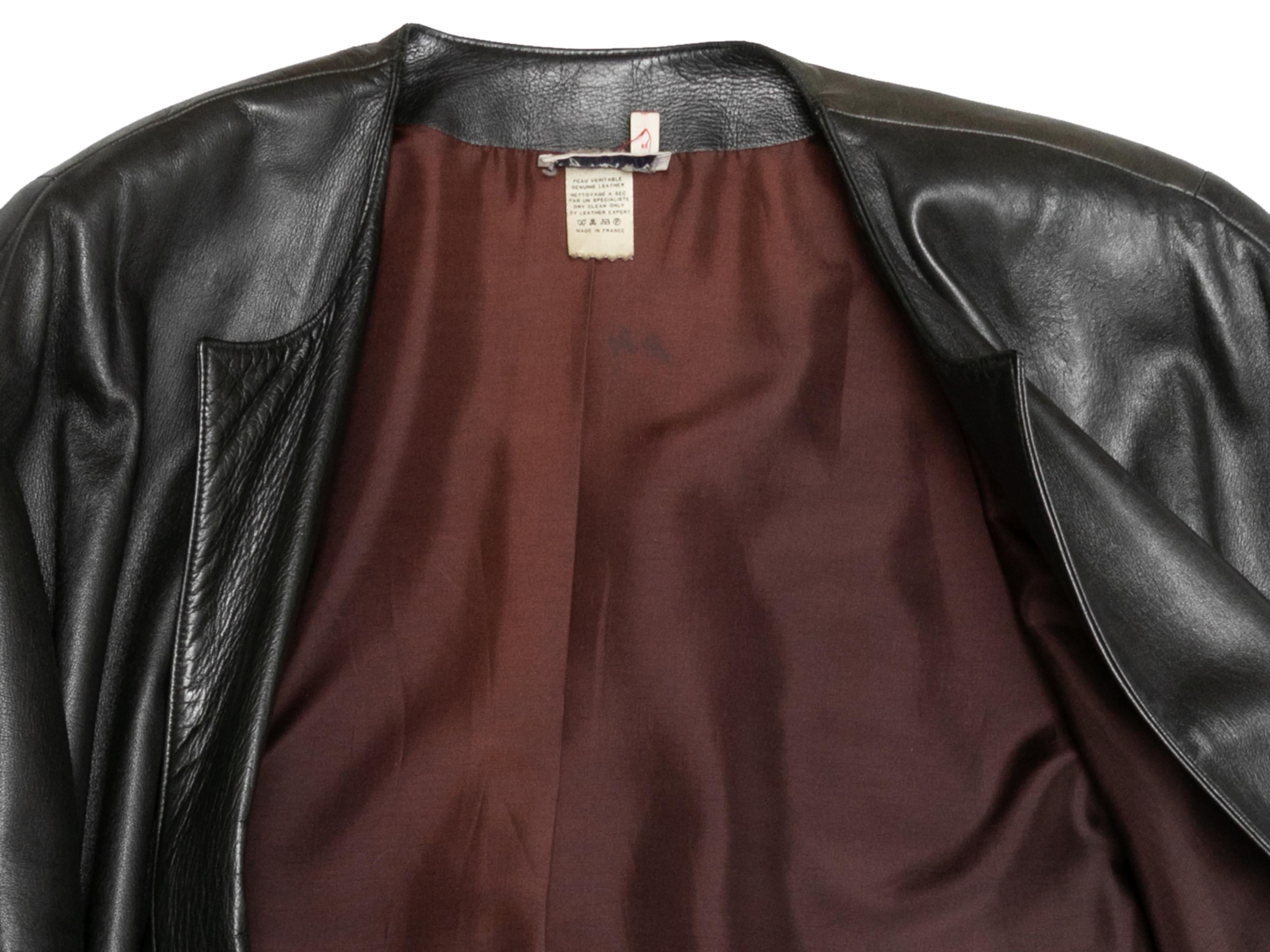Women's Vintage Black Agnes B. Leather Coat Designer Size 1