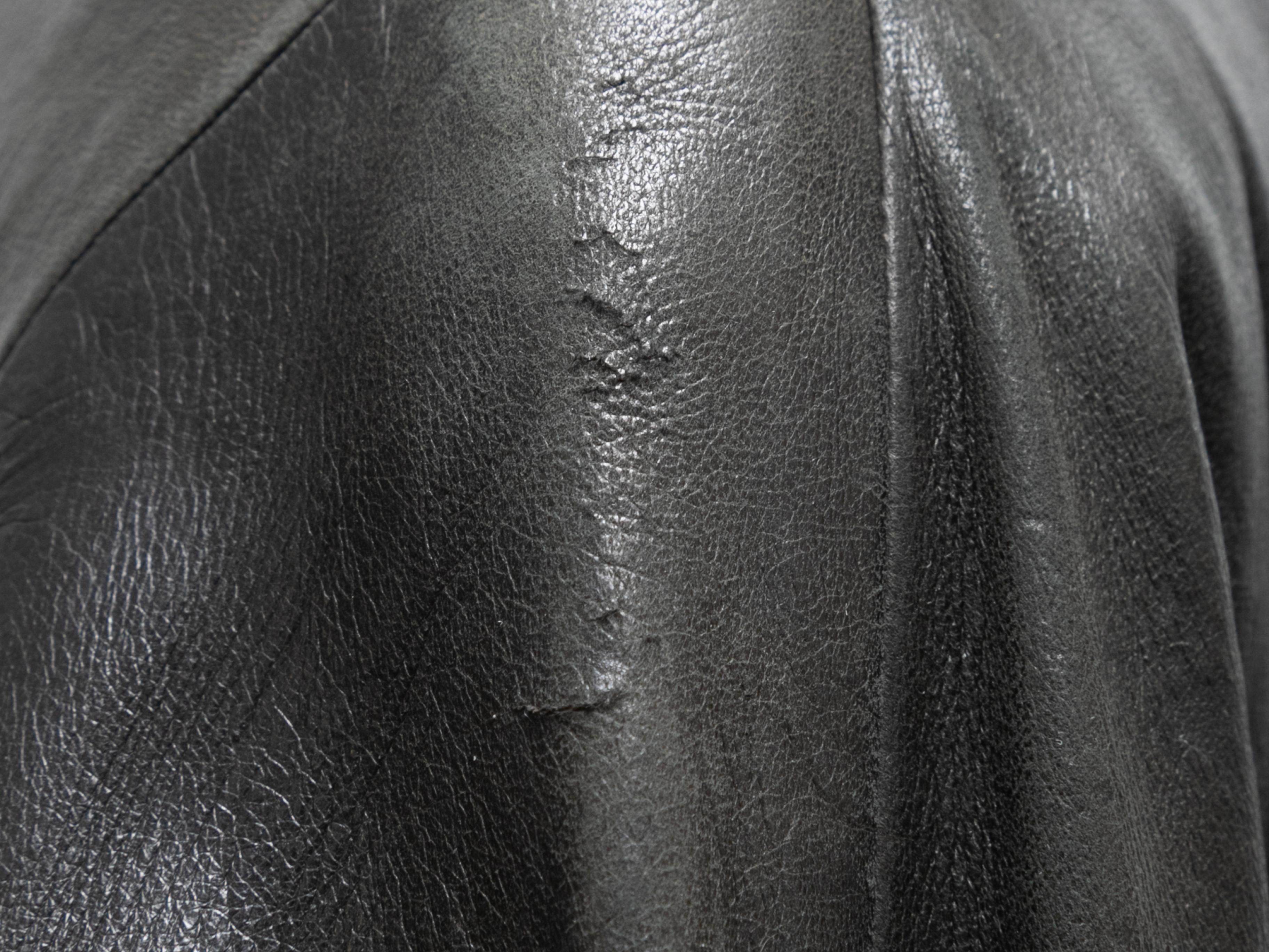 Vintage Black Agnes B. Leather Coat Designer Size 1 1