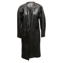 Vintage Black Agnes B. Leather Coat Designer Size 1