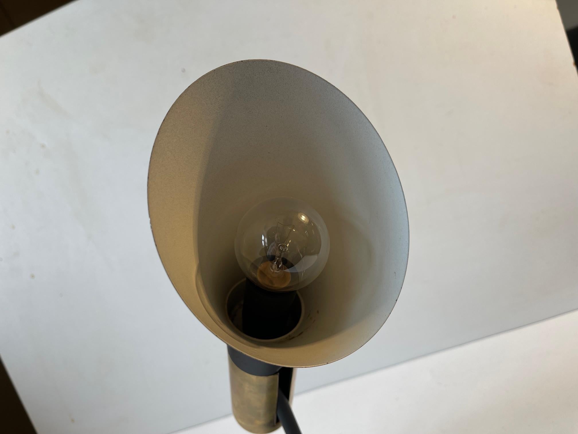 Vintage Black AJ Wall Lamp in Brass by Arne Jacobsen for Louis Poulsen, 1960s 2