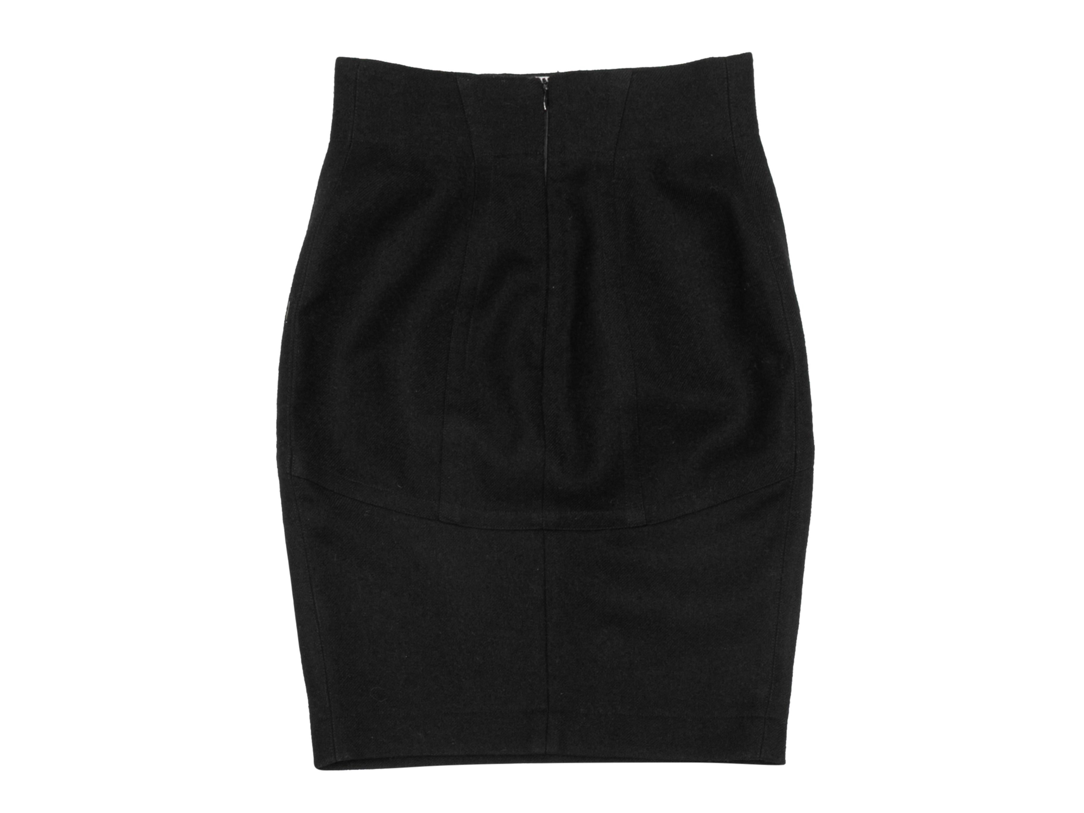Women's Vintage Black Alaia Wool Pencil Skirt Size US XS/S For Sale
