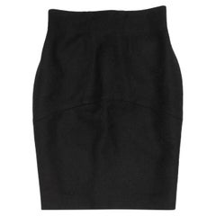 Vintage Black Alaia Wool Pencil Skirt Size US XS/S