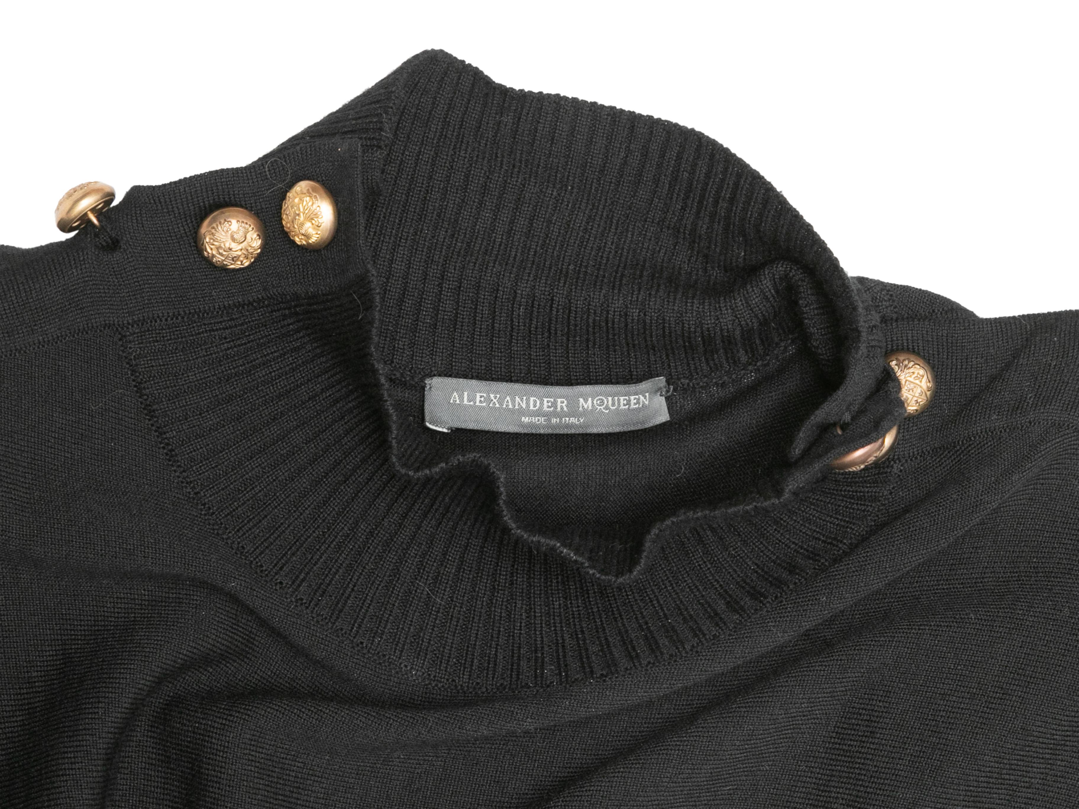 Alexander McQueen - Robe noire légère en laine vintage, taille US L Unisexe en vente