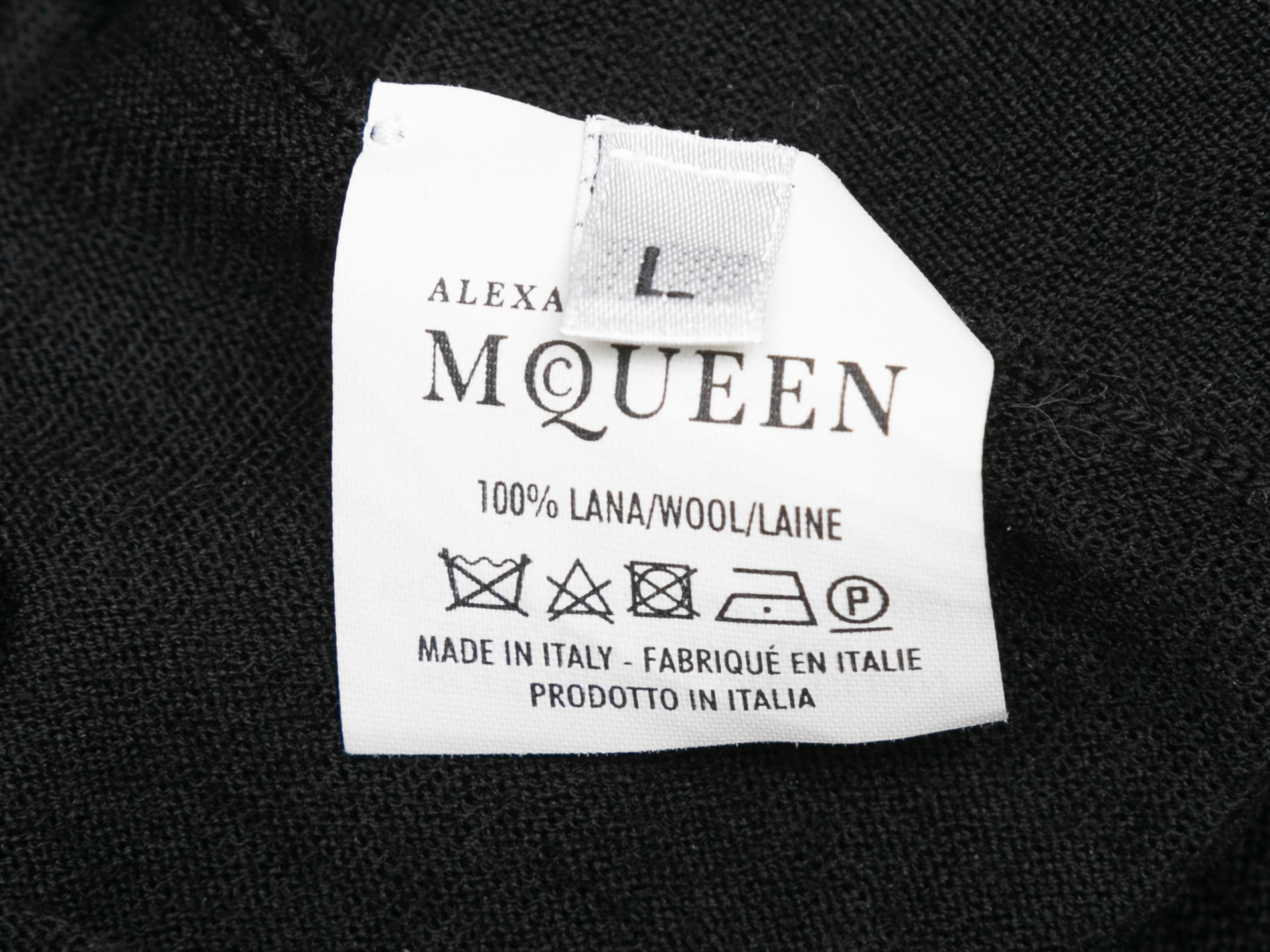 Alexander McQueen - Robe noire légère en laine vintage, taille US L en vente 1