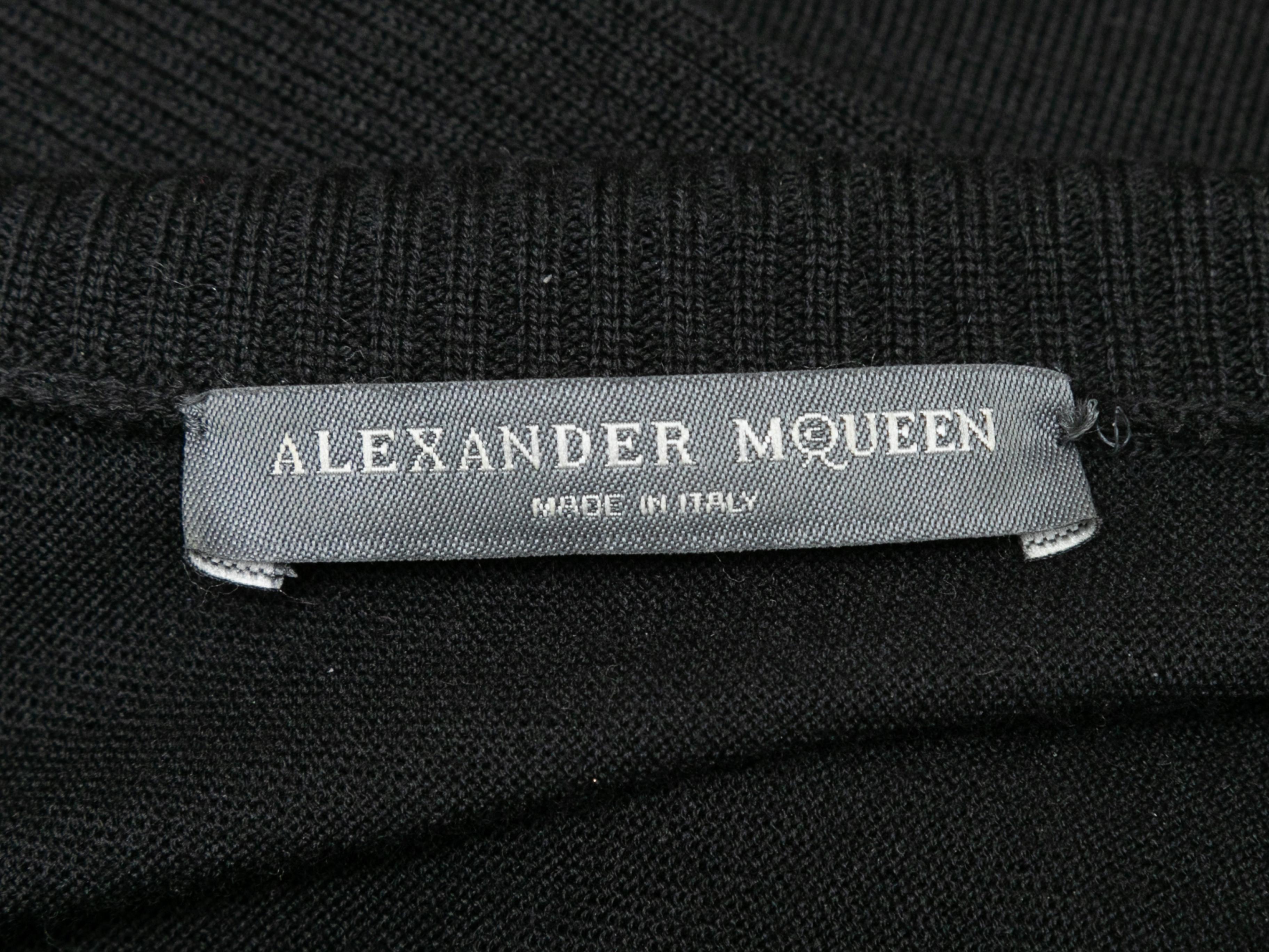 Alexander McQueen - Robe noire légère en laine vintage, taille US L en vente 2