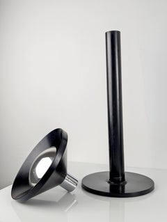 Vintage Black and Chrome Floor Standing Ashtray, 1970s