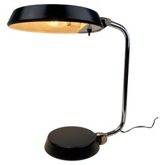 Lampe de bureau vintage MA-OF noire et chromée des années 1970 MAOF, Espagne