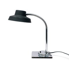 Schwarze und verchromte Tensor-Schreibtischlampe mit Schwanenhalsausschnitt