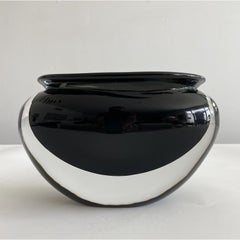 Vase Sommerso noir et transparent vintage d'Antonio Da Ros pour Cenedese