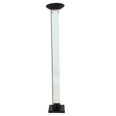 Vintage Black and Glass Halogen Floor Lamp