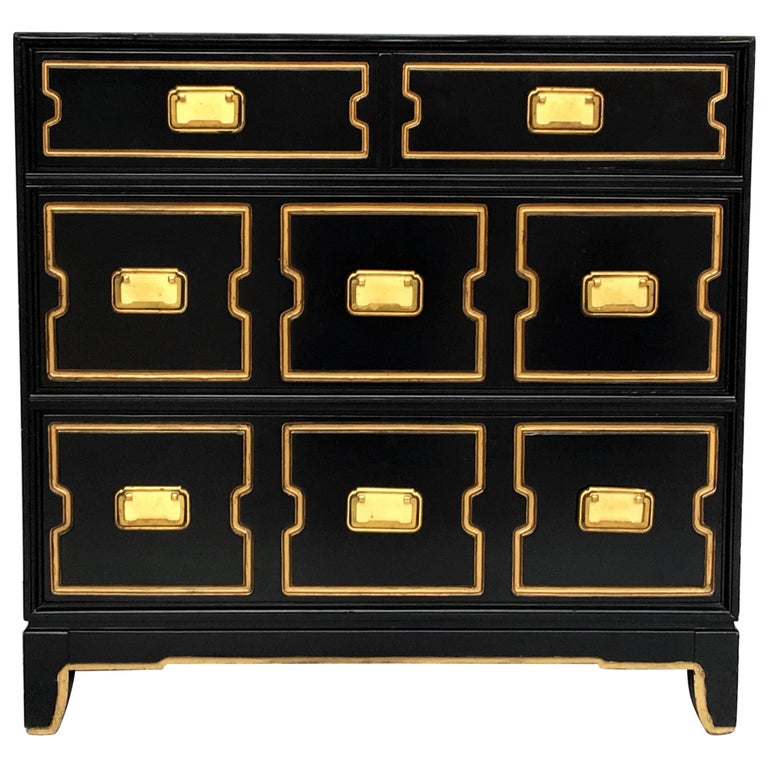 Vintage Black and Gold Dorothy Draper Style Chest For Sale at 1stDibs |  black and gold chest, vintage black chest of drawers, vintage black and gold  dresser
